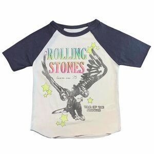 Rowdy Sprout Kids Rolling Stones Raglan Tee Live in ‘75 Band Shirt Size 14